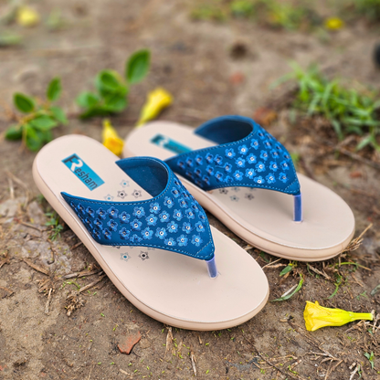 Floral Embroidered Flip Flops for Women | RC 02