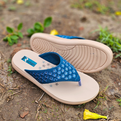 Floral Embroidered Flip Flops for Women | RC 02