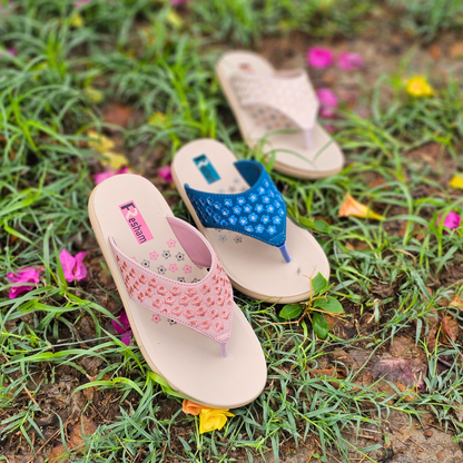 Floral Embroidered Flip Flops for Women | RC 02